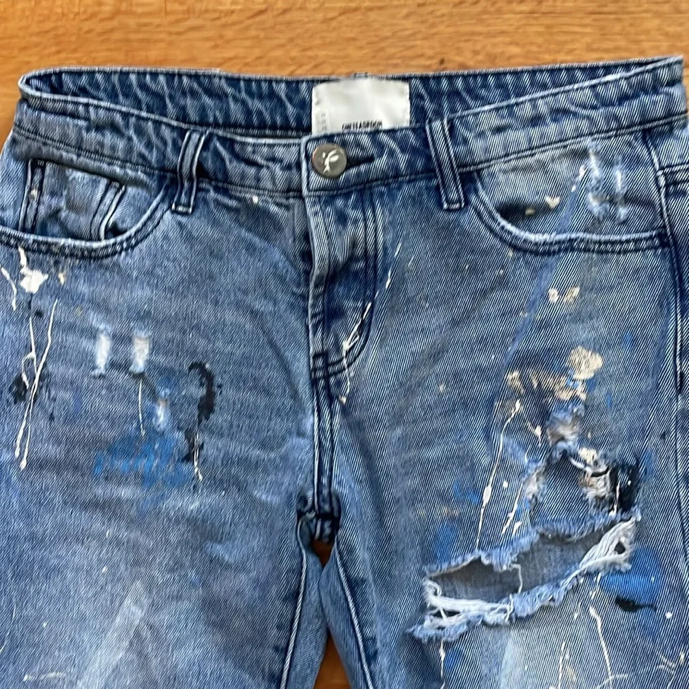 One Teaspoon  Boyfriend‎  crop Jeans Paint Splatter and Rips 27 - Picture 2 of 10